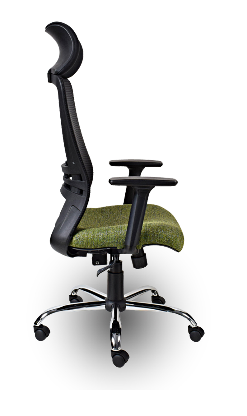 Alternative view of ZNC6- ZHAVIA NETTED BACK WITH HEAD REST SYNCHRO CHAIR